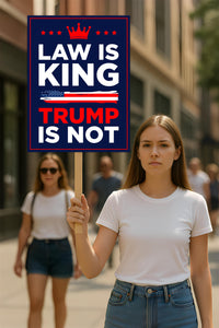 No Kings In America Protest Sign, Anti-Trump Resistance, Political Activist Poster