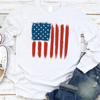Patriotic American Flag Long Sleeve Shirt