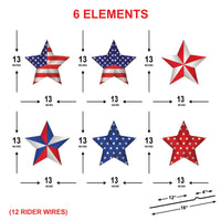American Stars Patriotic 4th of July Yard Sign Cutout, Memorial Day, Independence Day, Veterans Day Yard Decorations Outdoor Metal Stakes