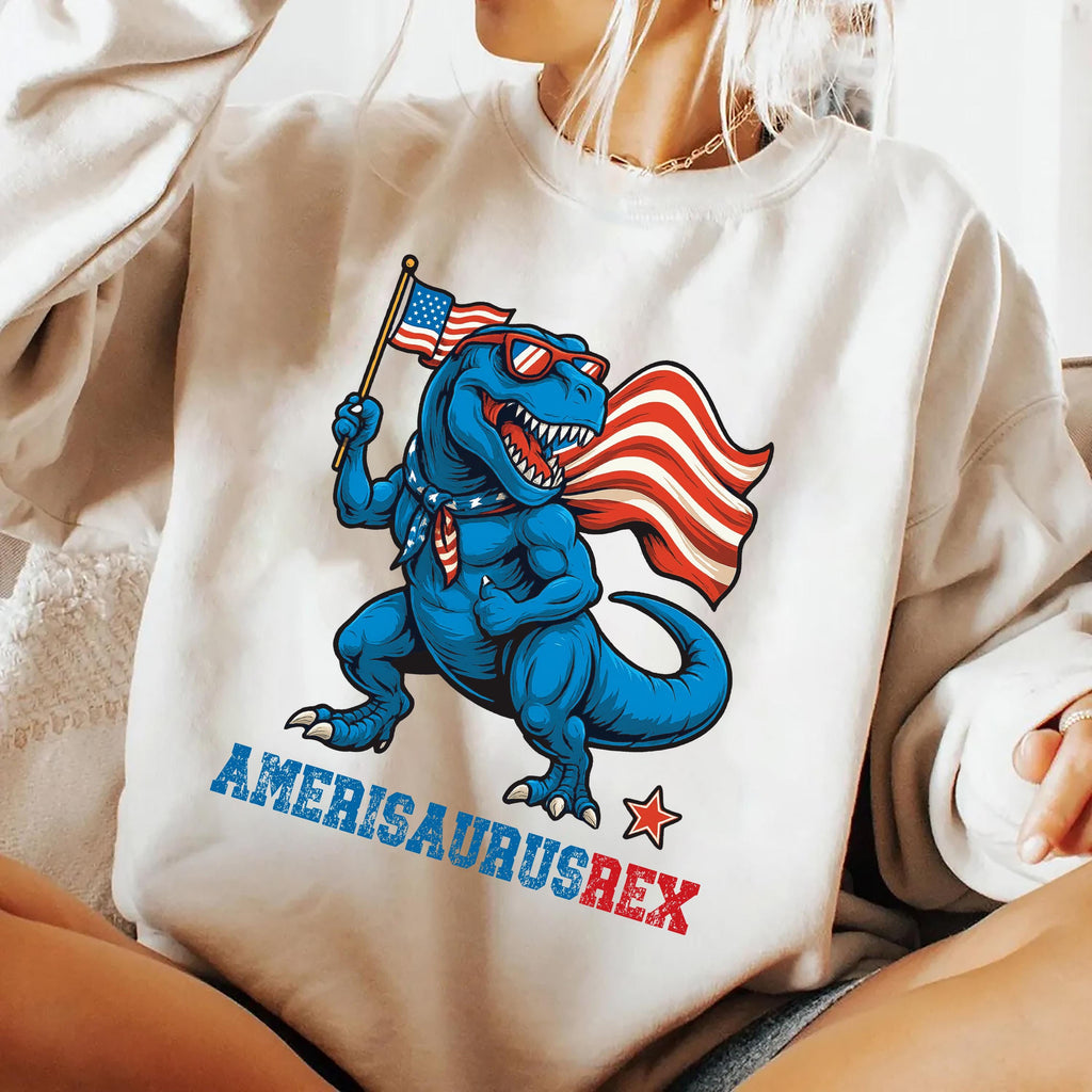 Dinosaur 4th of July Long Sleeve Shirt