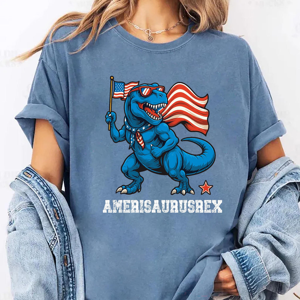 Dinosaur 4th of July Long Sleeve Shirt