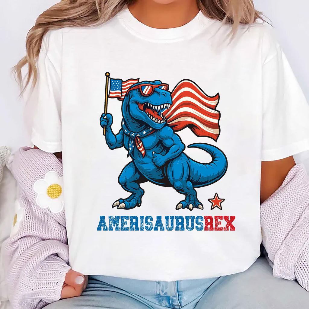 Dinosaur 4th of July Long Sleeve Shirt