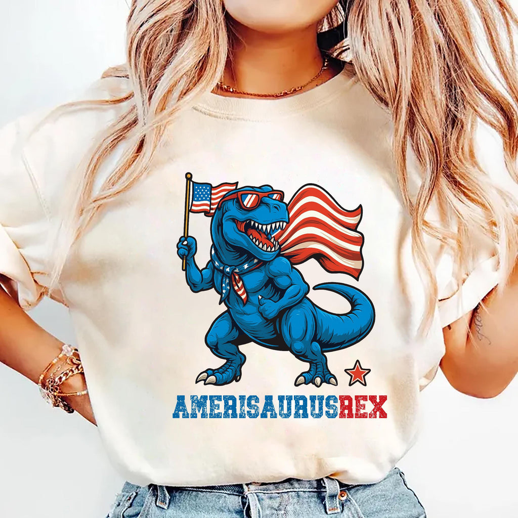 Dinosaur 4th of July Long Sleeve Shirt