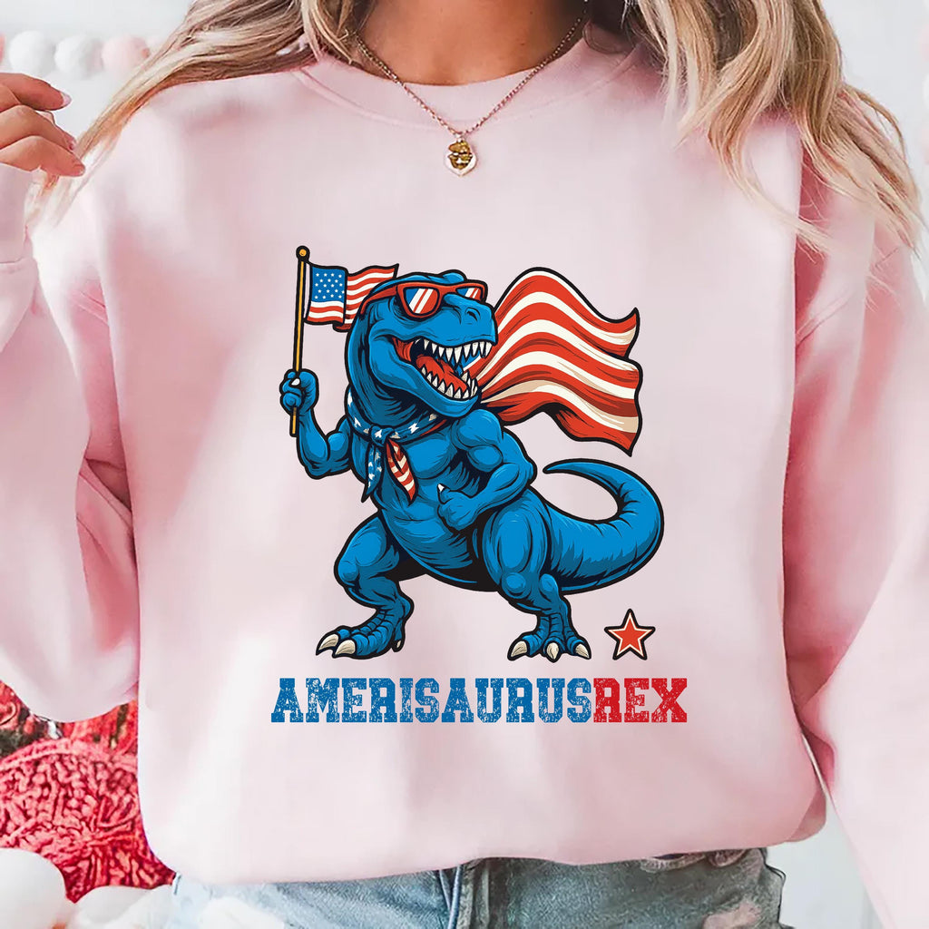 Dinosaur 4th of July Long Sleeve Shirt