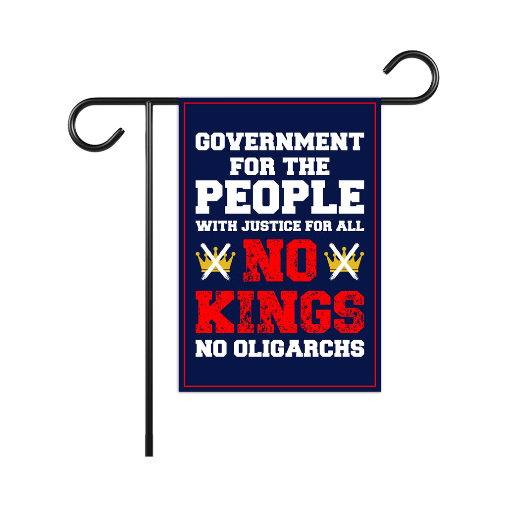 No Kings No Oligarchs In America Garden Flag, 12x18 Inch Double Sided