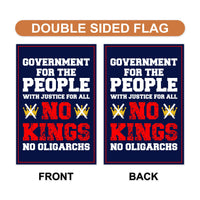 No Kings No Oligarchs In America Garden Flag, 12x18 Inch Double Sided