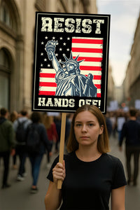 Hands Off Protest No Protest Sign, Anti-Trump Resistance