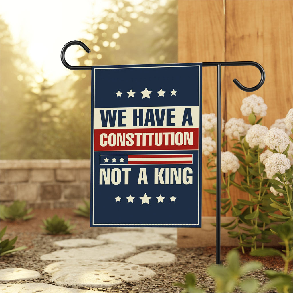 No Kings In America Garden Flag, 12x18 Inch Double Sided, Resist Hate Flag