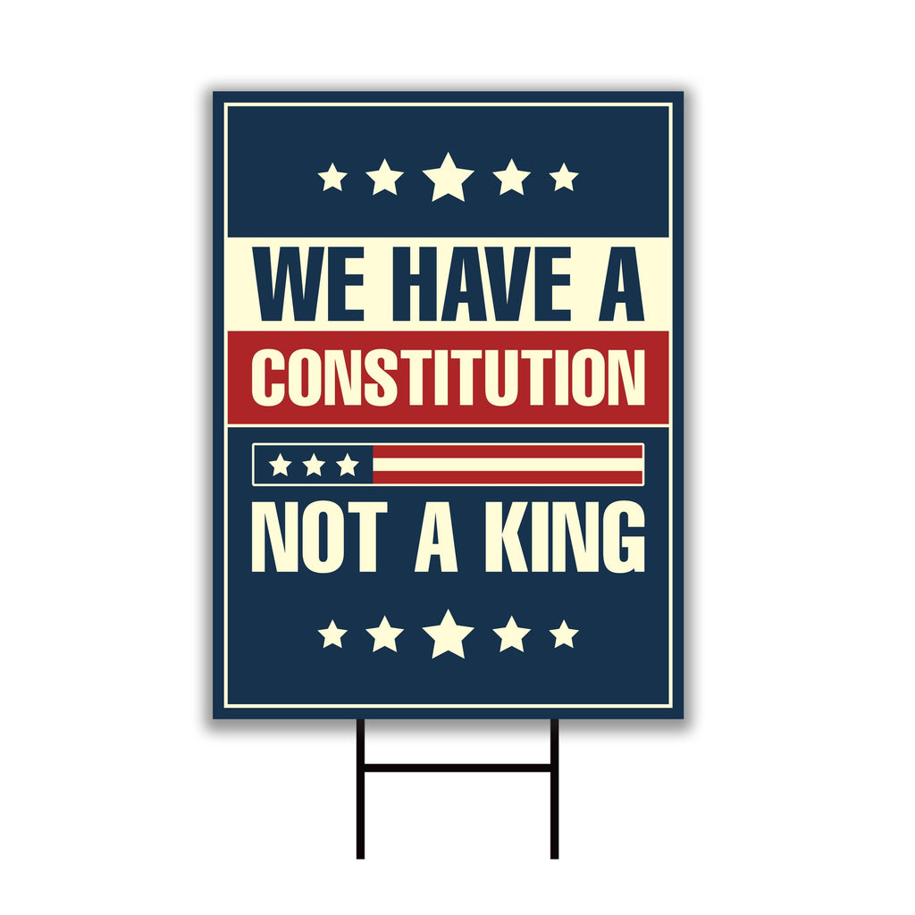 No Kings In America Yard Sign - Resist Hate Lawn Sign, Anti-Trump Sign