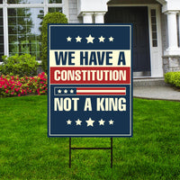 No Kings In America Yard Sign - Resist Hate Lawn Sign, Anti-Trump Sign
