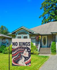 No Kings In America Garden Flag, 12x18 Inch Double Sided, Resist Hate Flag