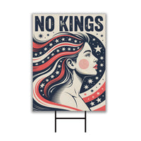 No Kings In America Yard Sign - Resist Hate Lawn Sign, Anti-Trump Sign