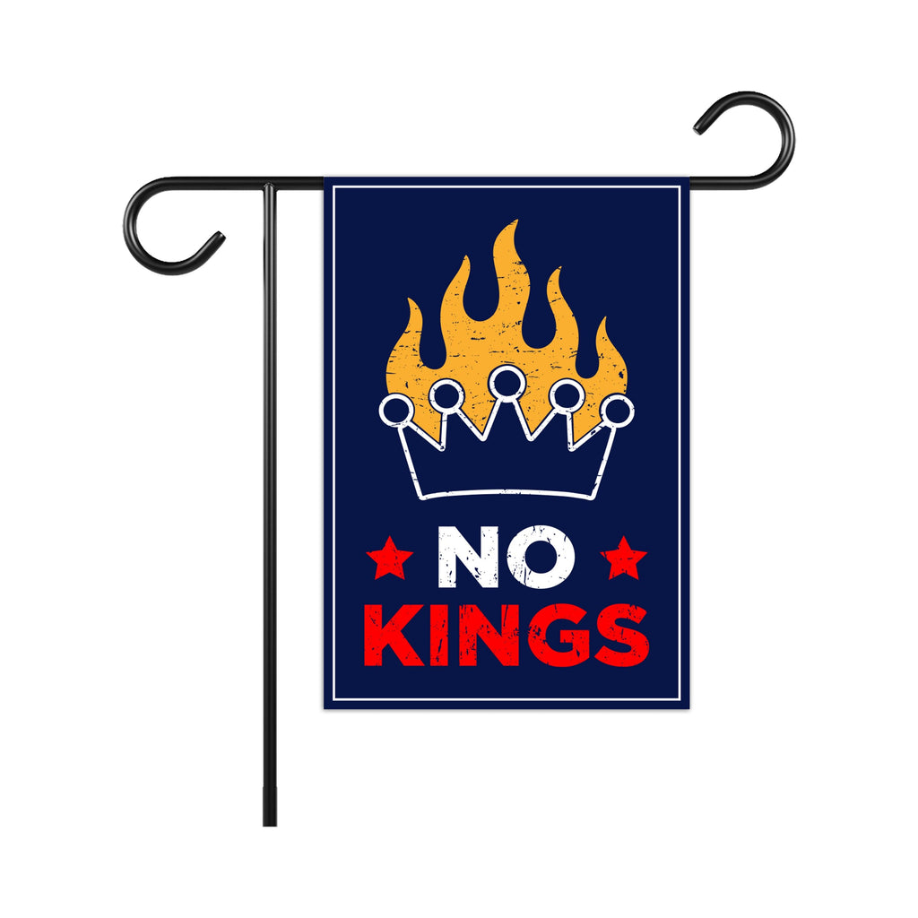 No Kings In America Garden Flag, 12x18 Inch Double Sided, Resist Hate Flag