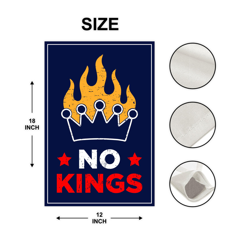 No Kings In America Garden Flag, 12x18 Inch Double Sided, Resist Hate Flag