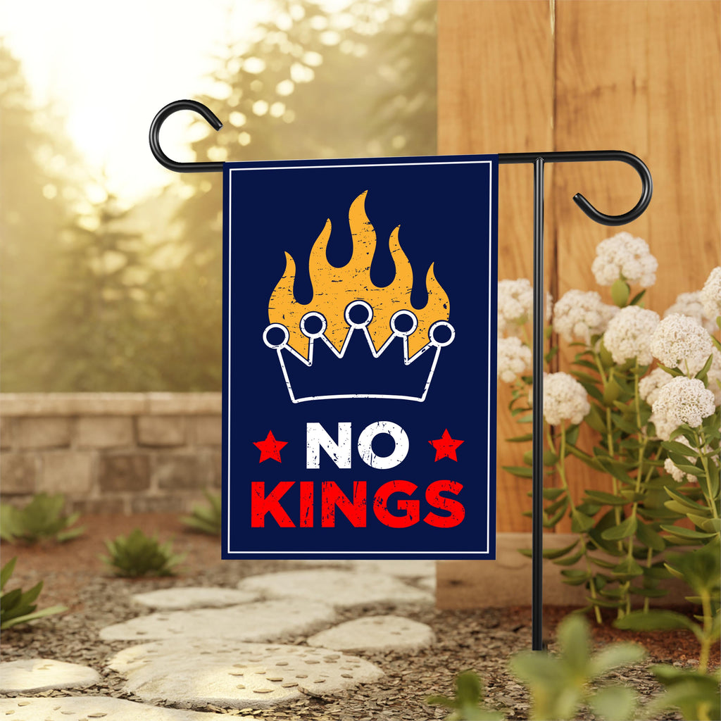 No Kings In America Garden Flag, 12x18 Inch Double Sided, Resist Hate Flag