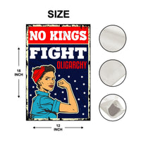 No Kings In America Garden Flag, 12x18 Inch Double Sided, Resist Hate Flag