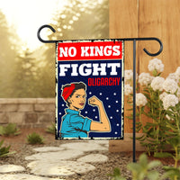 No Kings In America Garden Flag, 12x18 Inch Double Sided, Resist Hate Flag