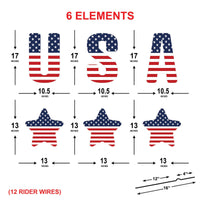 American Stars USA Letter 4th of July Yard Sign Cutout, Memorial Day, Independence Day, Veterans Day Yard Decorations Outdoor Metal Stakes
