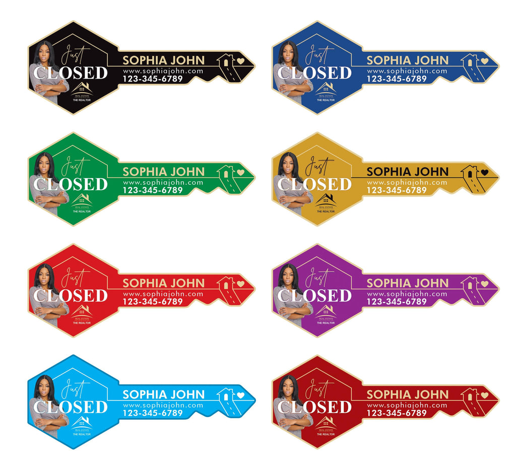 Personalized Real Estate Marketing Key Cutout Sign, Customized Realtor Social Media Photo Props, Realtor Key Sign, Customized Just Sold Key