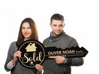 Personalized Real Estate Marketing Key Cutout Sign, Customized Realtor Social Media Photo Props, Realtor Key Sign, Customized Just Sold Key