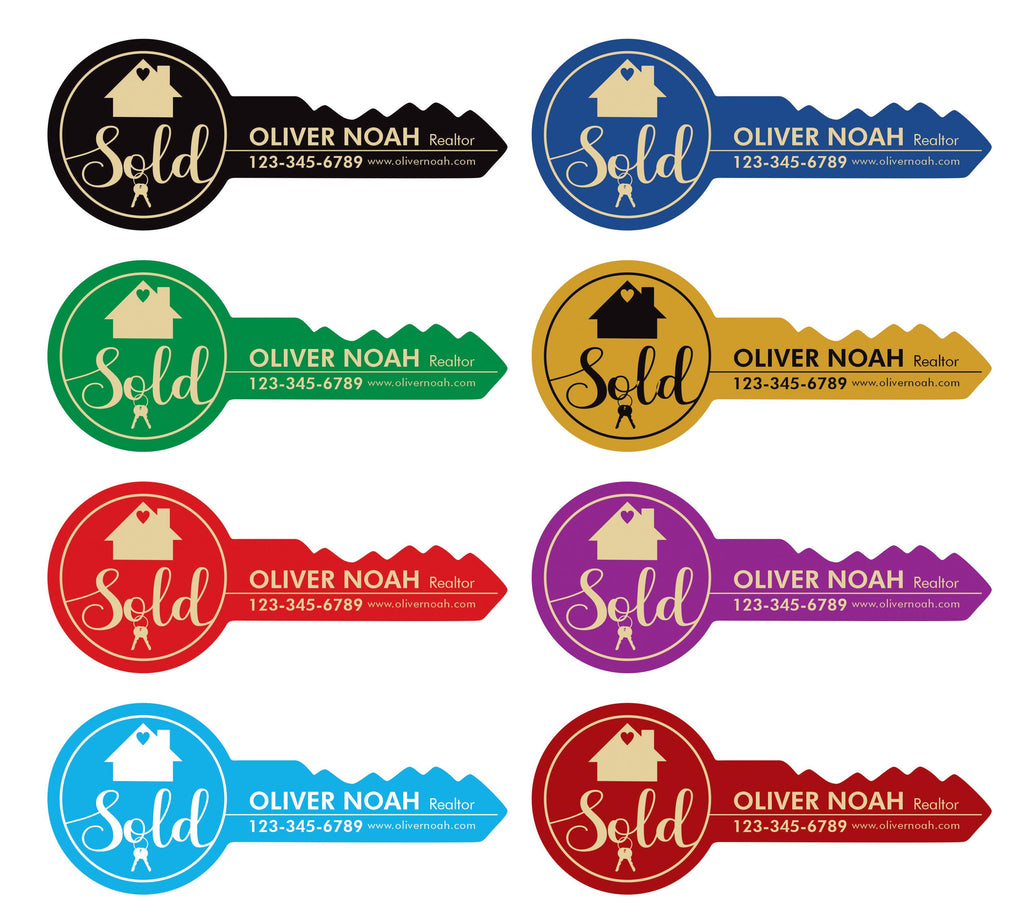 Personalized Real Estate Marketing Key Cutout Sign, Customized Realtor Social Media Photo Props, Realtor Key Sign, Customized Just Sold Key