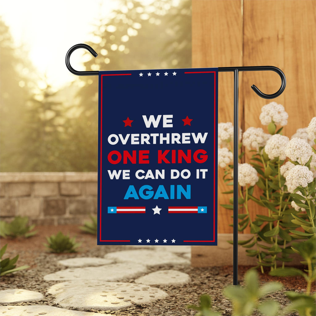 No Kings In America Garden Flag, 12x18 Inch Double Sided, Resist Hate Flag