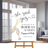 Personalized Boho Engagement Welcome Sign, Champagne Brunch & Bubbly Party Decor, Rustic Engagement Foamcore PVC Acrylic Polystyrene Poster
