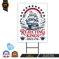 No Kings In America Yard Sign - Resist Hate Lawn Sign, Anti-Trump Sign