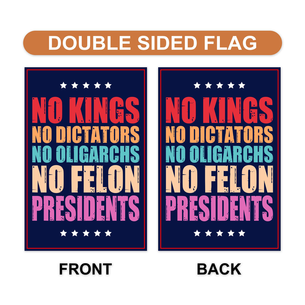 No Kings In America Garden Flag, 12x18 Inch Double Sided, Resist Hate Flag