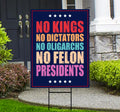 No Kings In America Yard Sign - Resist Hate Lawn Sign, Anti-Trump Sign