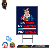 No Kings In America Yard Sign - Resist Hate Lawn Sign, Anti-Trump Sign