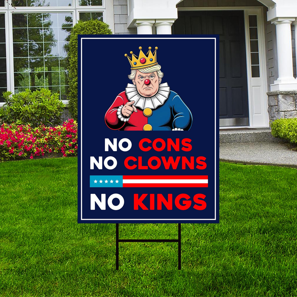 No Kings In America Yard Sign - Resist Hate Lawn Sign, Anti-Trump Sign