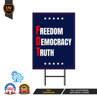 No Kings In America Yard Sign - Freedom Democracy Truth Lawn Sign, Anti-Trump