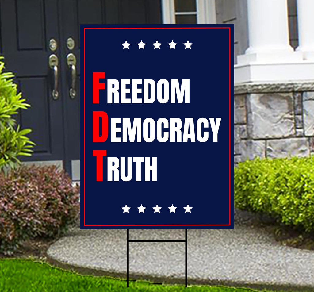No Kings In America Yard Sign - Freedom Democracy Truth Lawn Sign, Anti-Trump