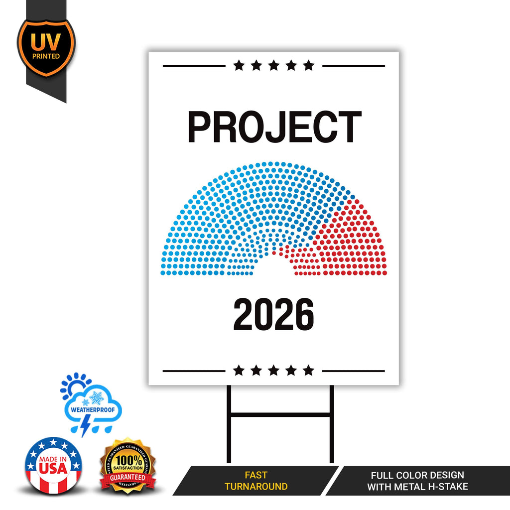 Project 2026 Protest Yard Sign - No Kings In America Lawn Sign, Anti-Trump, Resist Racism
