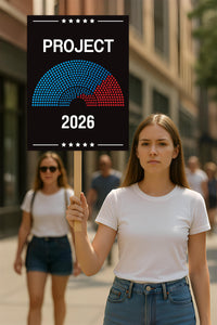 Project 2026 Protest Sign, Anti-Trump, No Kings In America, Political Activist Poster