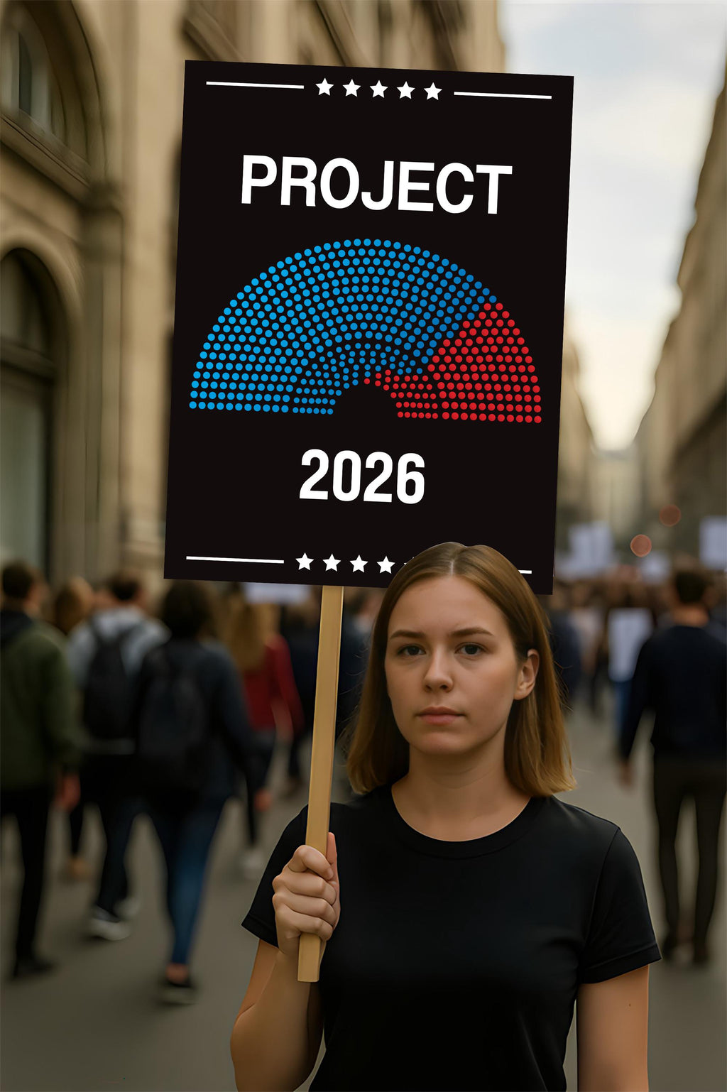 Project 2026 Protest Sign, Anti-Trump, No Kings In America, Political Activist Poster