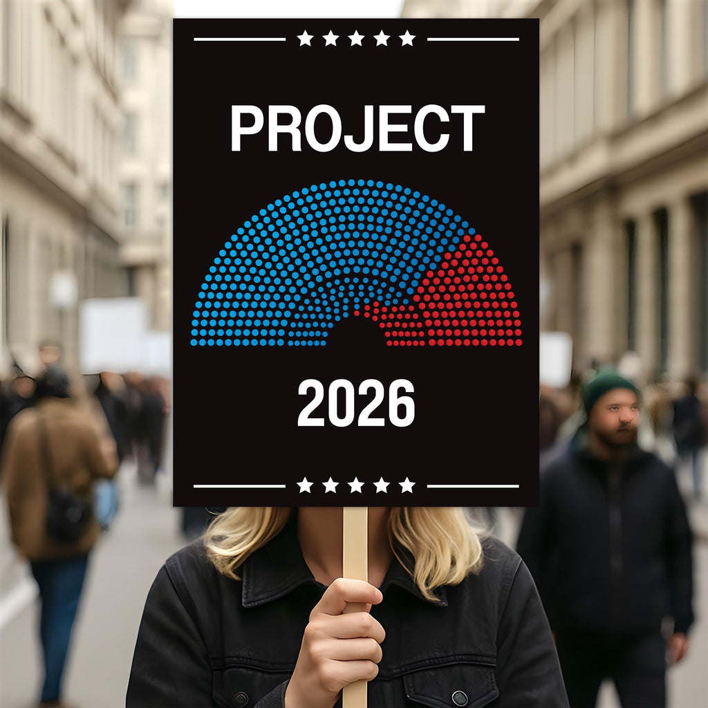 Project 2026 Protest Sign, Anti-Trump, No Kings In America, Political Activist Poster