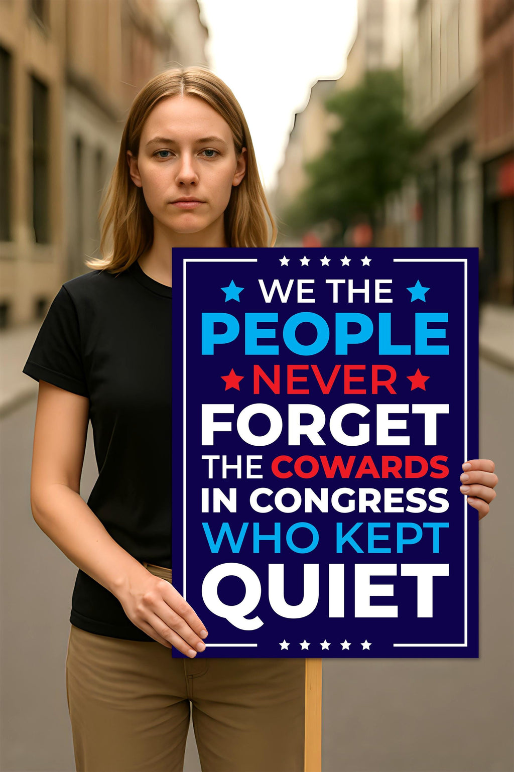 No Kings In America Protest Sign, Anti-Trump Resistance, Political Activist Poster
