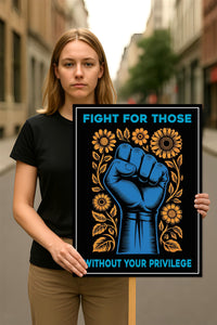 Fight For Those Without Your Privilege Protest Sign, Anti-Trump Resistance