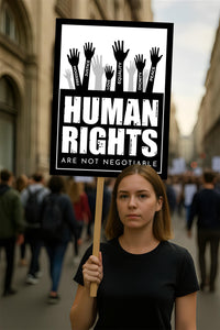 Human Rights Are Not Negotiable Protest Sign, Anti-Trump Resistance, Political Activist Poster