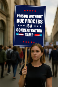 Due Process Resist No Kings Protest Sign, Anti-Trump Resistance, Political Activist Poster