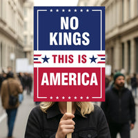 No Kings, No Dictators Protest Sign, Anti-Trump Resistance, Political Activist Poster
