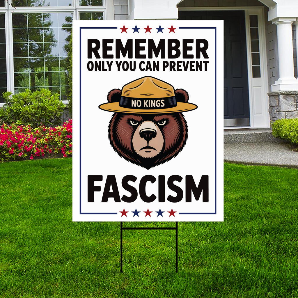 No Kings In America Yard Sign - Resist Hate Lawn Sign, Anti-Trump Sign, Resist Racism