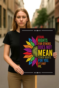 Equal Rights, No Kings In America Protest Sign, Anti-Trump Resistance