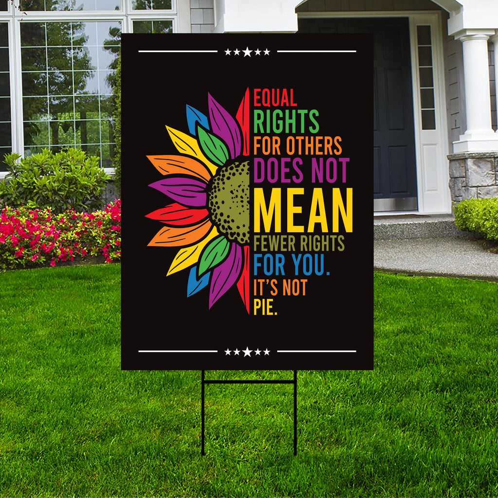 Equal Rights, No Kings In America Yard Sign - Resist Hate Lawn Sign, Anti-Trump Sign