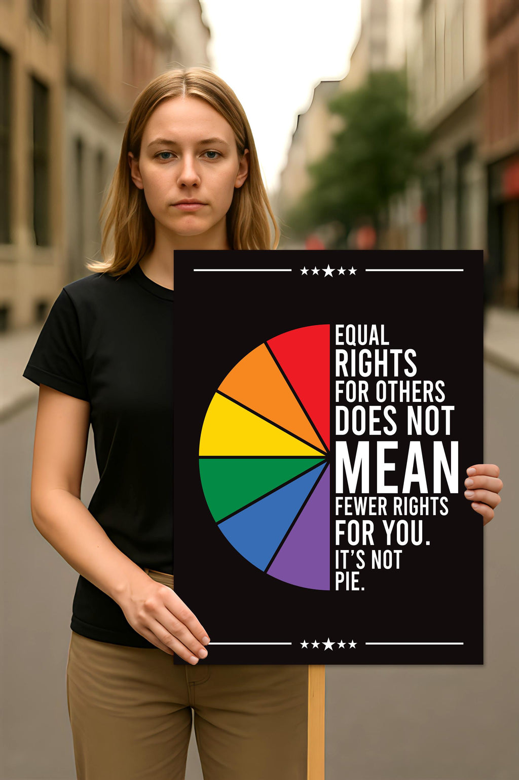 Equal Rights, No Kings In America Protest Sign, Anti-Trump Resistance