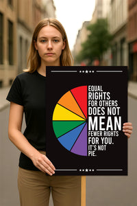 Equal Rights, No Kings In America Protest Sign, Anti-Trump Resistance