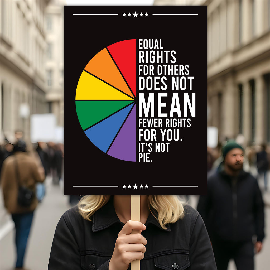 Equal Rights, No Kings In America Protest Sign, Anti-Trump Resistance