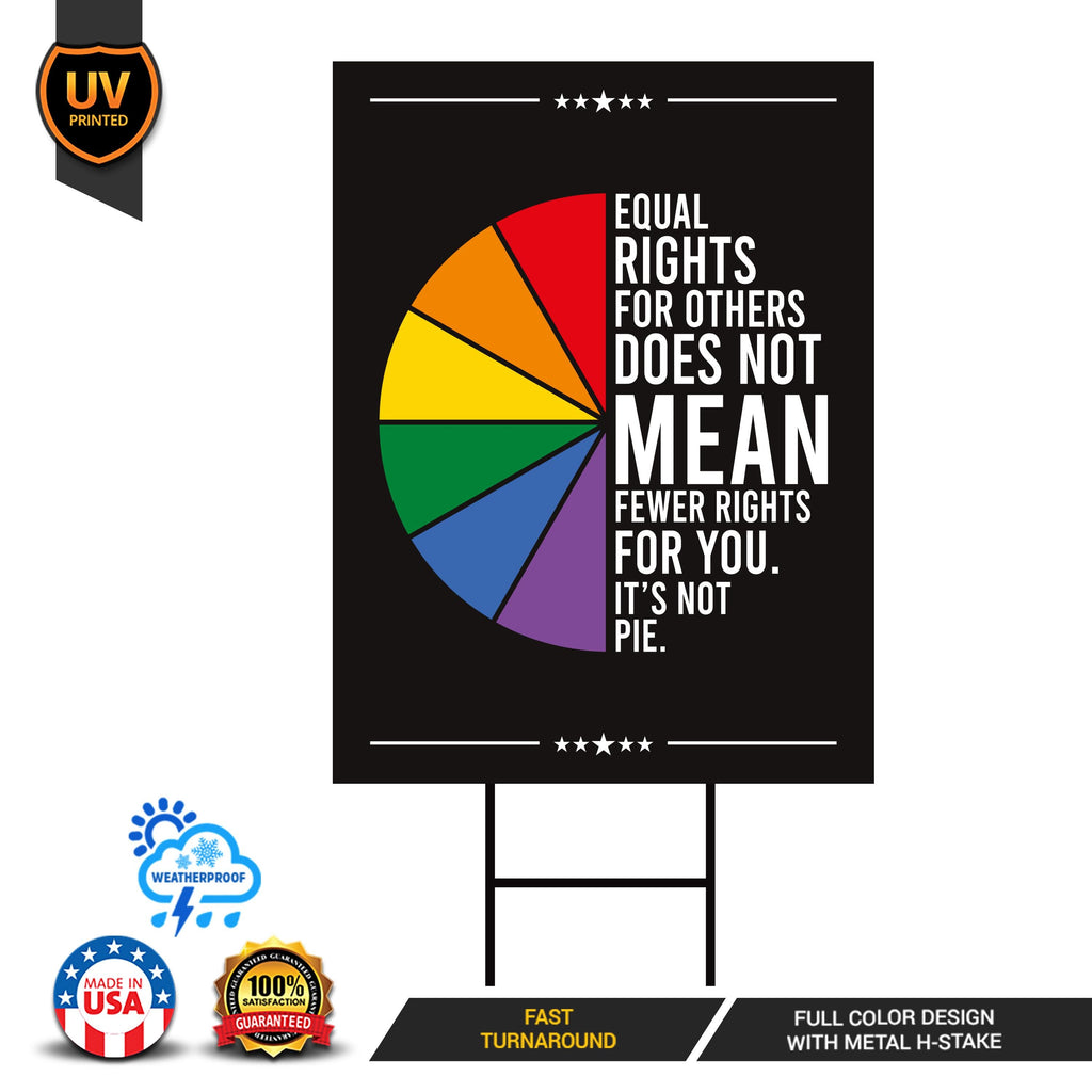 Equal Rights, No Kings In America Yard Sign - Resist Hate Lawn Sign, Anti-Trump Sign